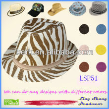 2013 Newest Style Zebra 100% Paper Straw Hat cap hat straw hat ,LSP51